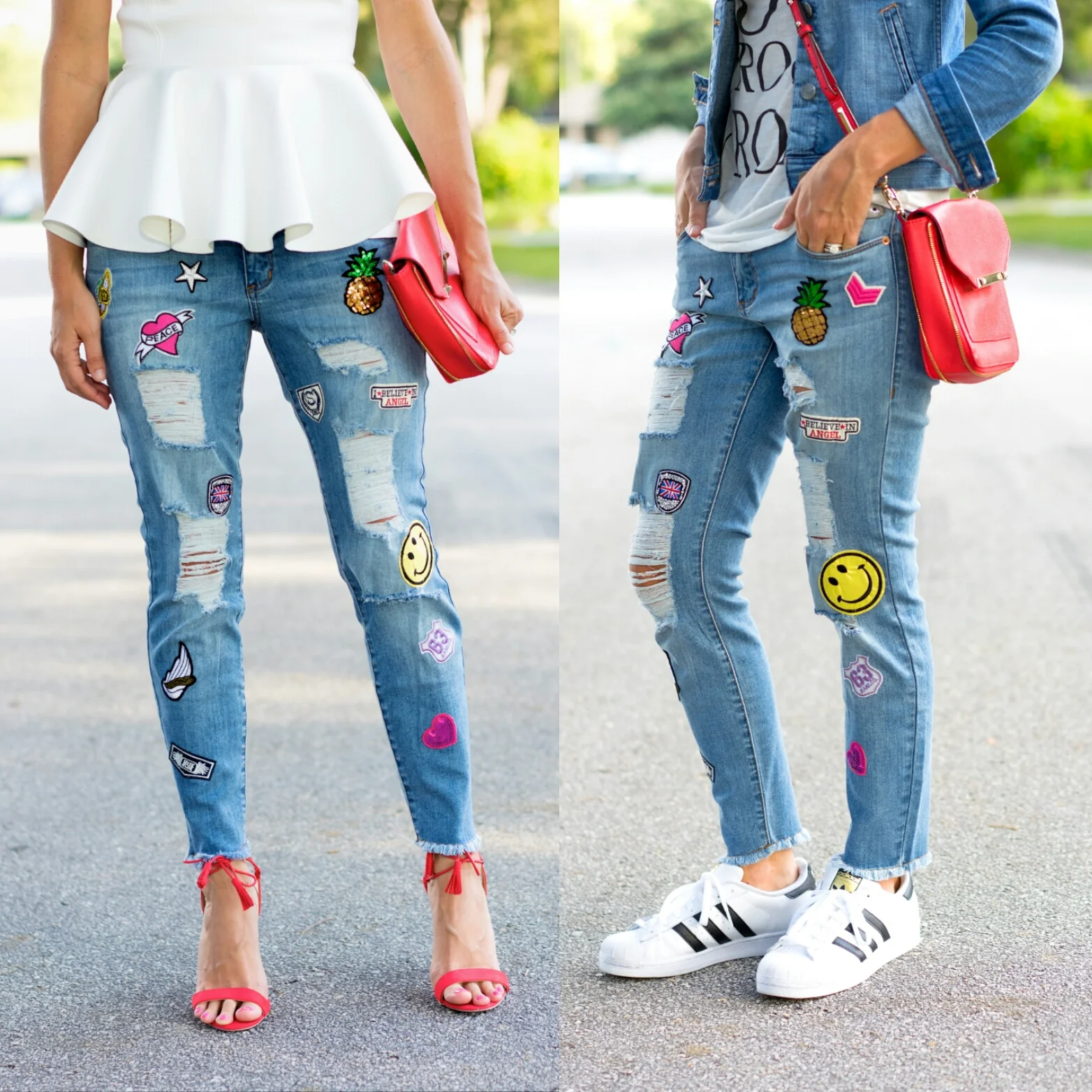 Patched jeans outfit discount